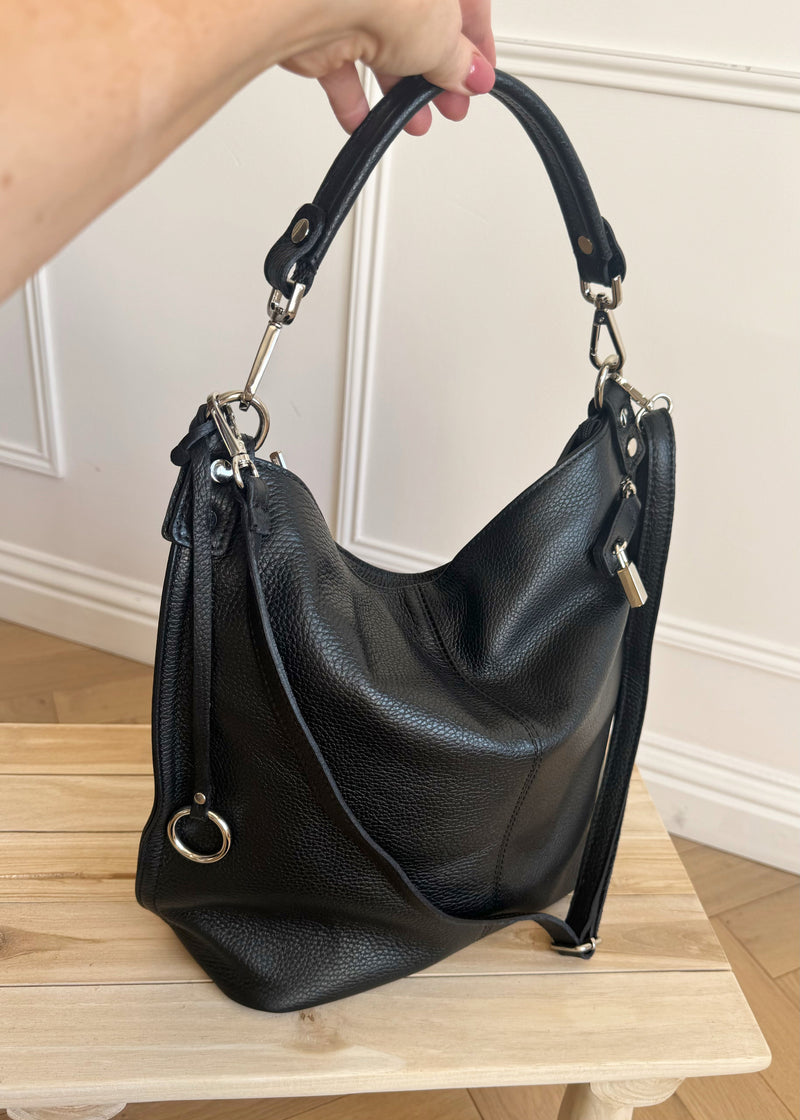 leather padlock bag black The Style Attic