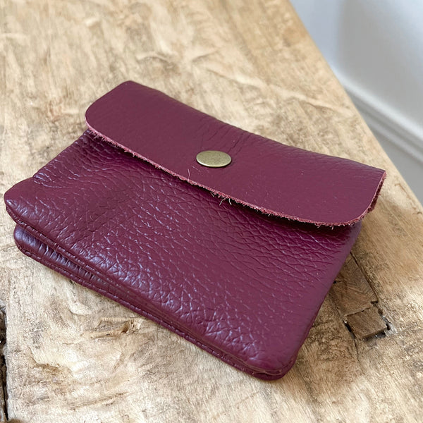 Purple leather deals coin purse