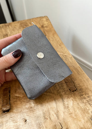 Effie Leather coin purse - Pewter
