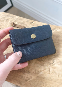 Effie Leather coin purse - Navy