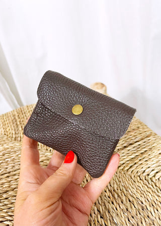 Leather coin purse - Chocolate-The Style Attic