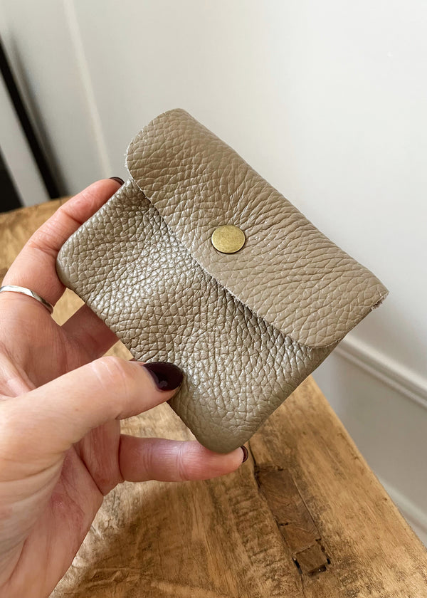 Effie Leather coin purse - Mocha-The Style Attic