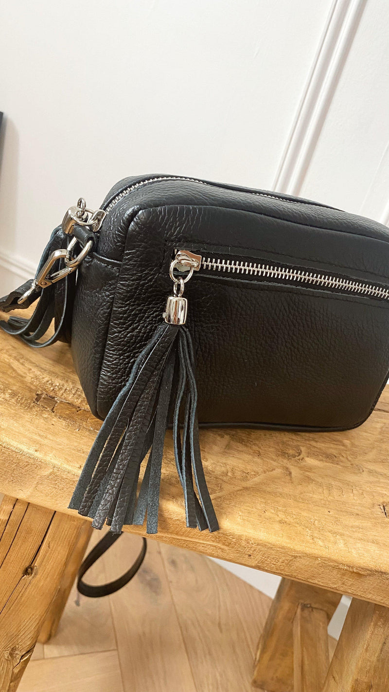 Leather Camera bag - Black-The Style Attic
