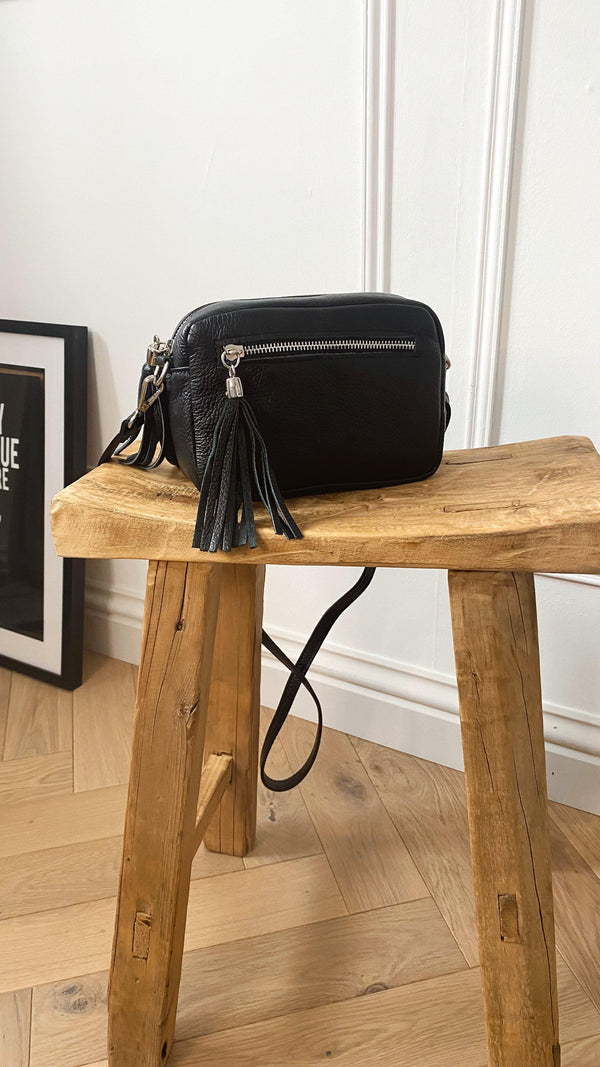 Leather Camera bag - Black-The Style Attic