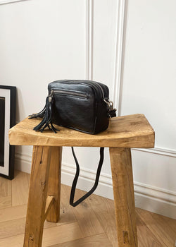 Leather Camera bag - Black-The Style Attic