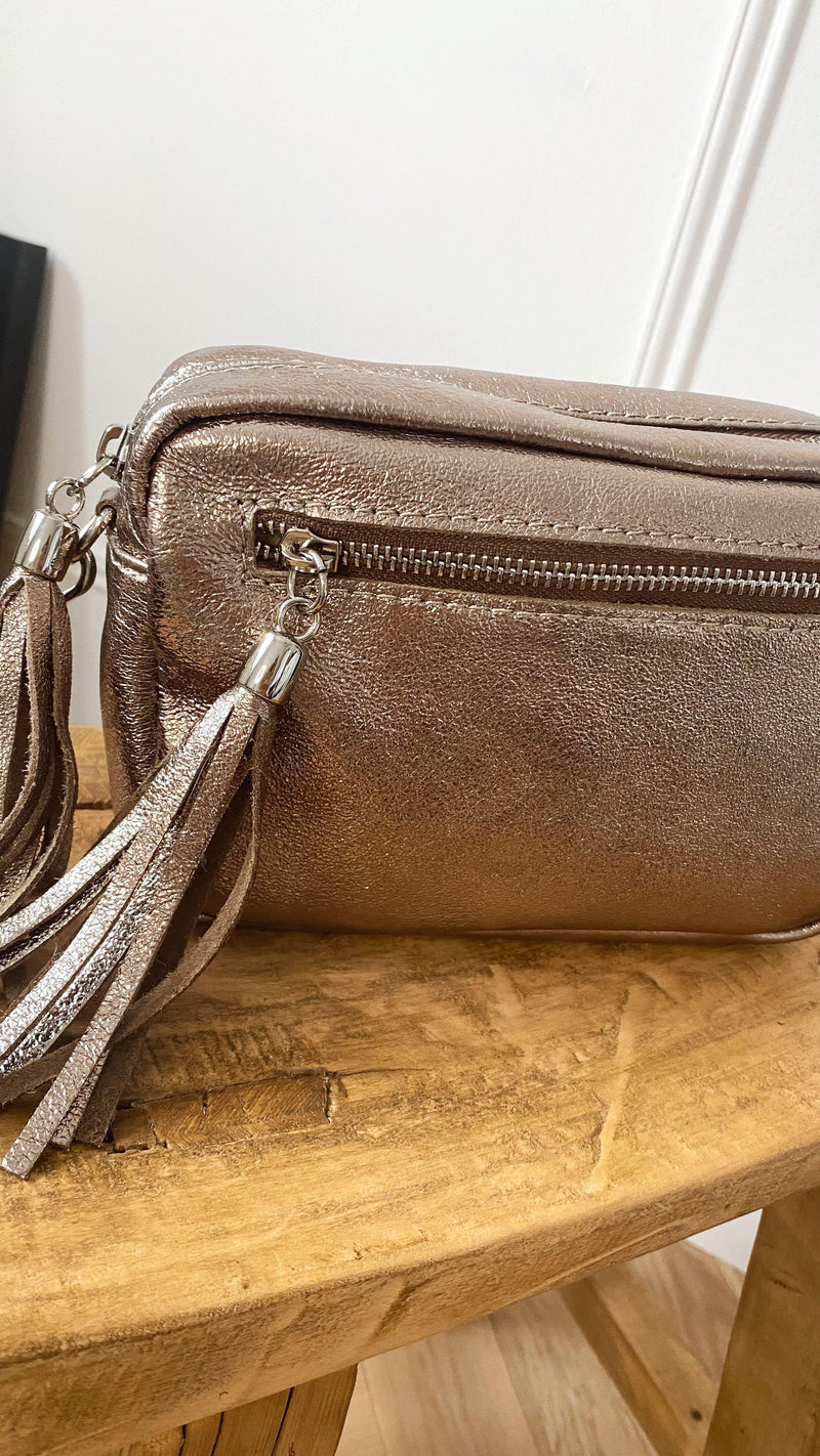 Leather Camera bag - Bronze-The Style Attic