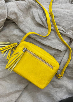 Leather Camera bag - Canary-The Style Attic