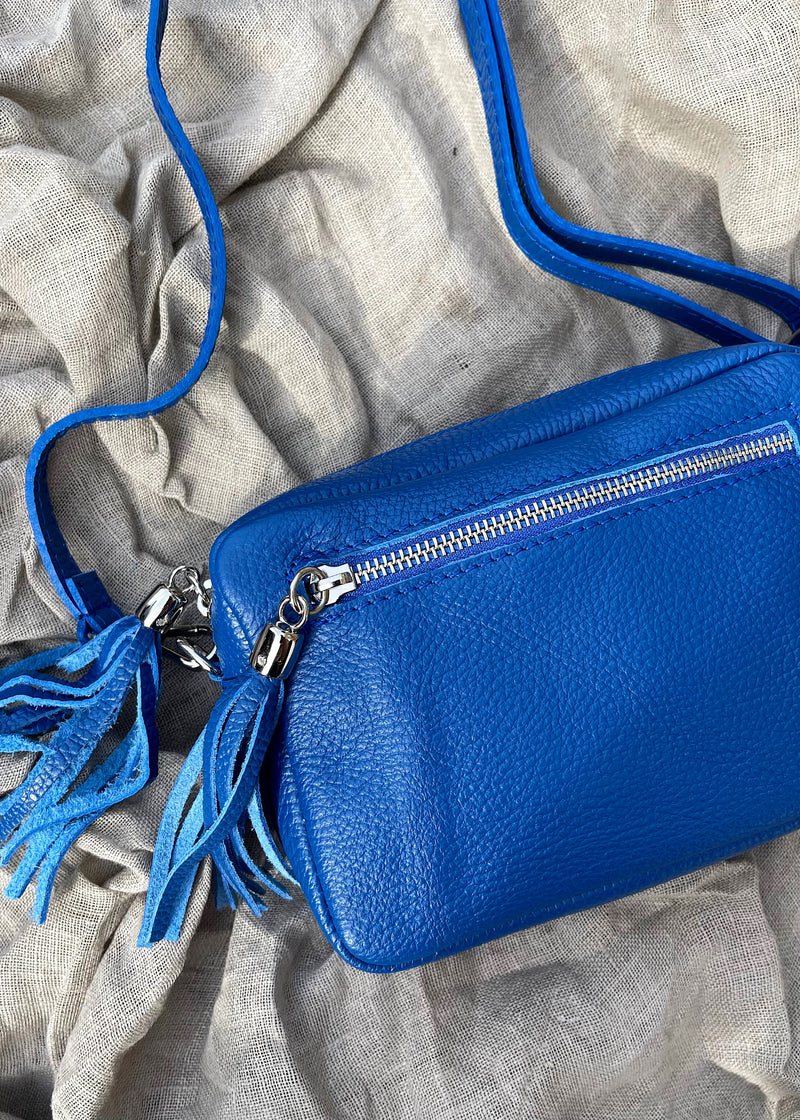 Leather Camera bag - Cobalt-The Style Attic