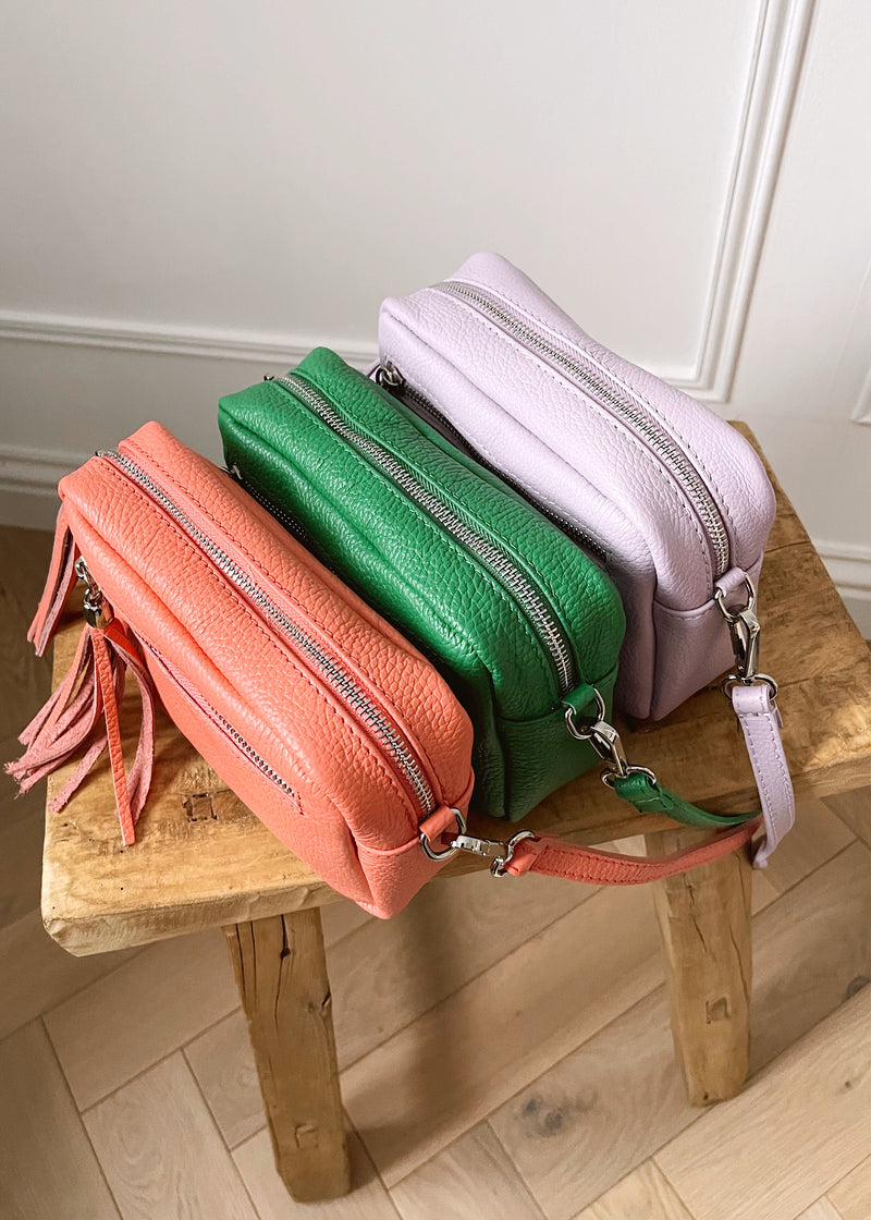 Leather Camera bag - Coral-The Style Attic
