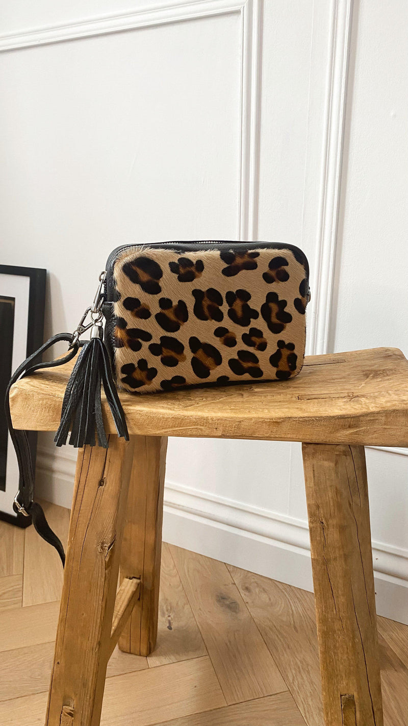Leather Camera bag - Leopard-The Style Attic