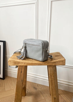 Leather Camera bag - Light grey-The Style Attic