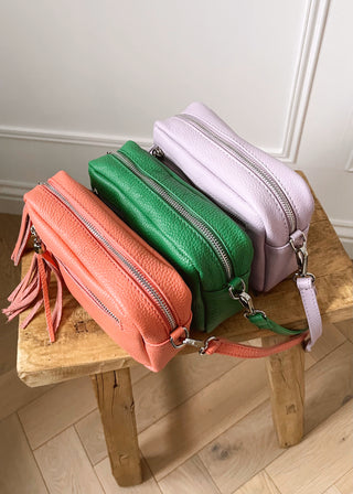 Leather Camera bag - Lilac-The Style Attic