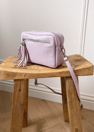 Leather Camera bag - Lilac-The Style Attic