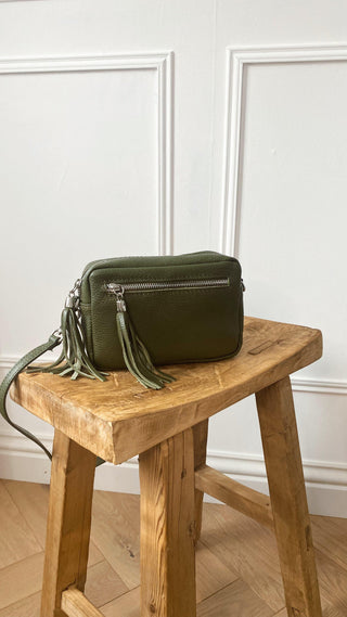 Leather Camera bag - Olive-The Style Attic