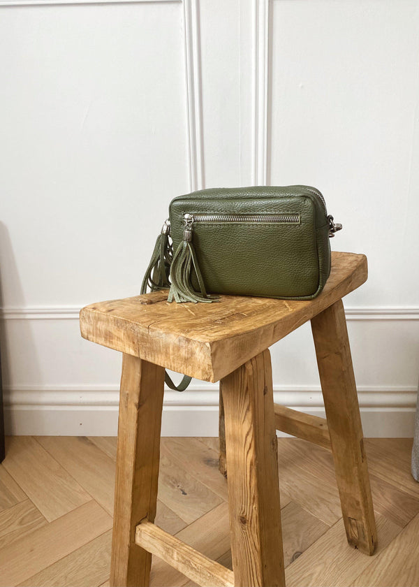 Leather Camera bag - Olive-The Style Attic