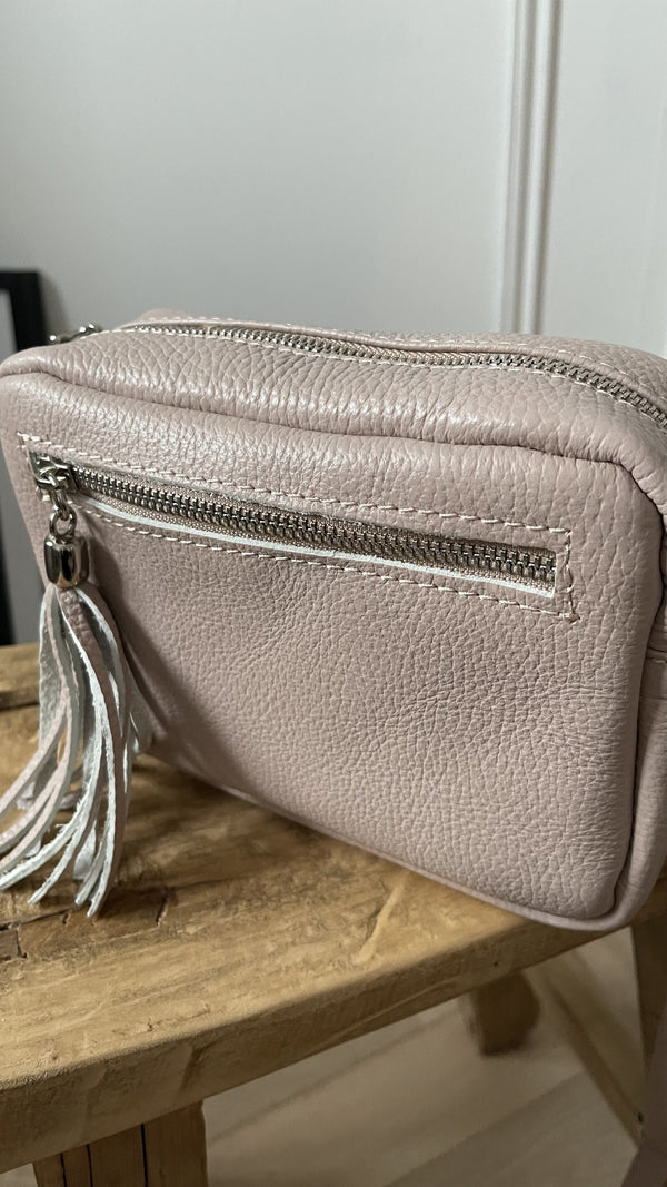 Leather Camera bag - Pale blush-The Style Attic