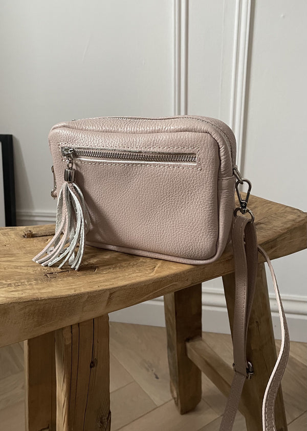 Leather Camera bag - Pale blush-The Style Attic