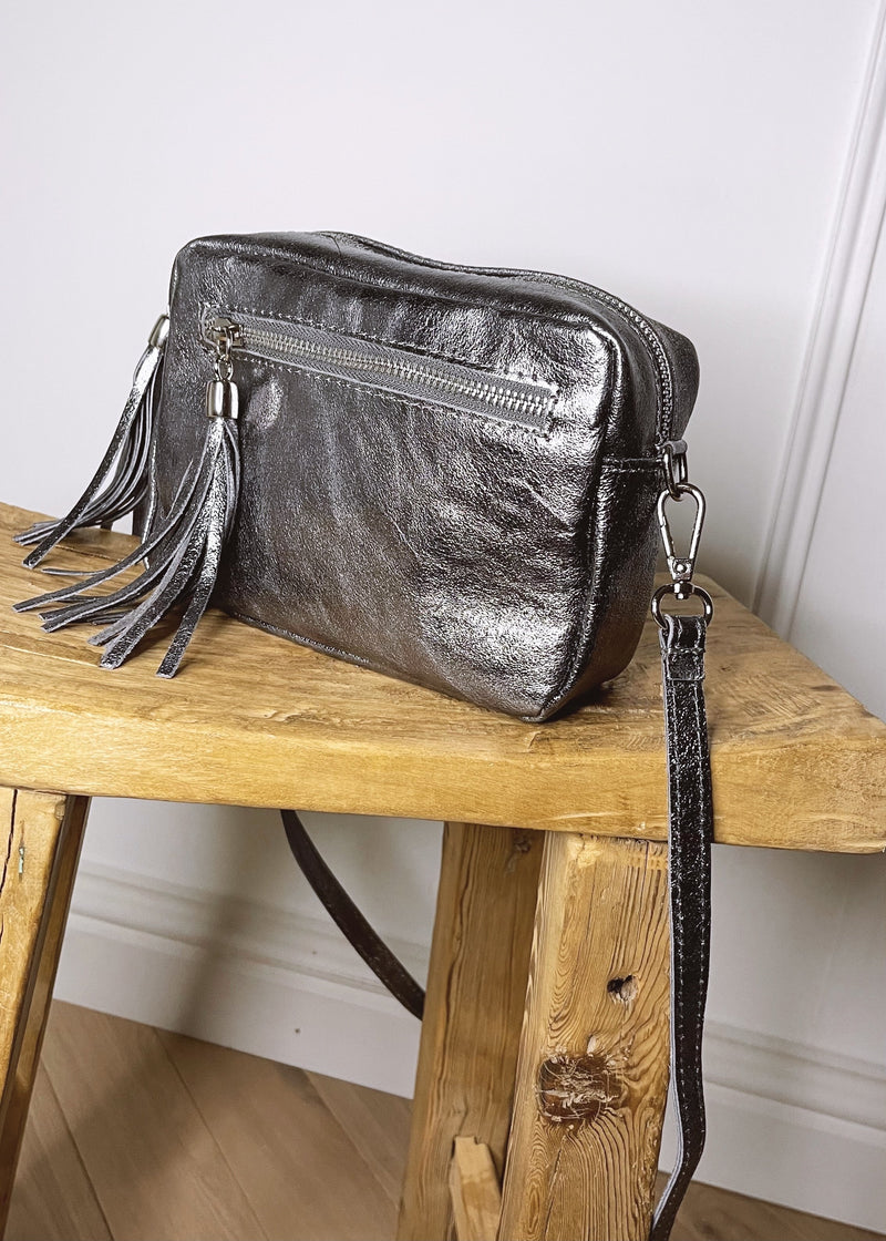 Leather Camera bag - Pewter – The Style Attic