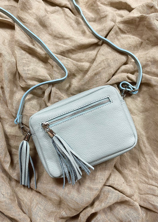 Leather Camera bag - Sky Blue-The Style Attic