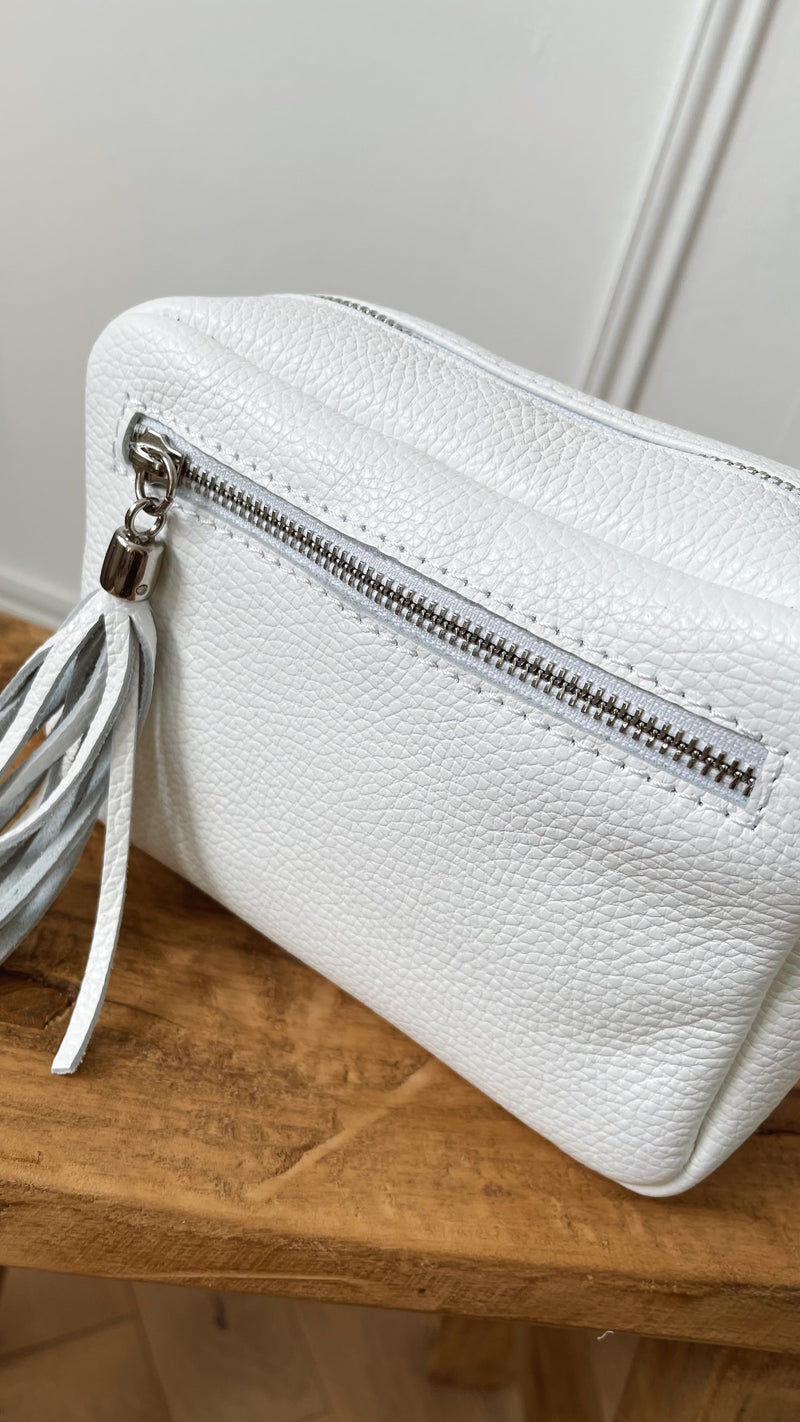 Leather Camera bag - Winter White-The Style Attic