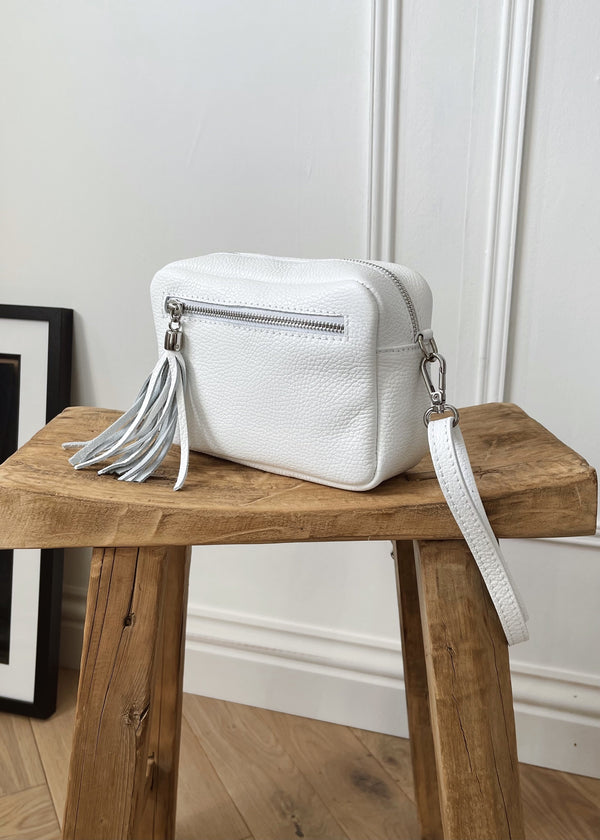 Leather Camera bag - Winter White-The Style Attic
