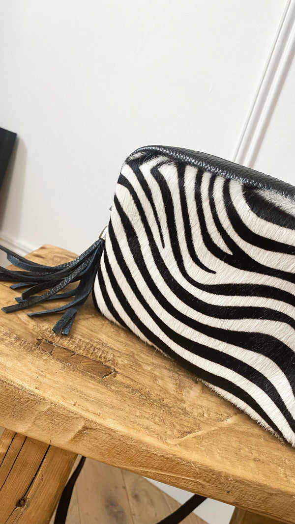 Leather Camera bag - Zebra-The Style Attic