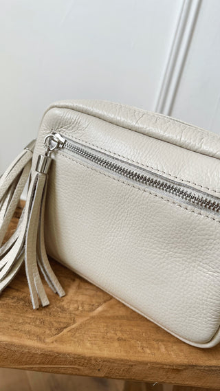 Leather Camera bag - Ecru-The Style Attic