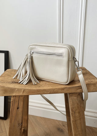 Leather Camera bag - Ecru-The Style Attic