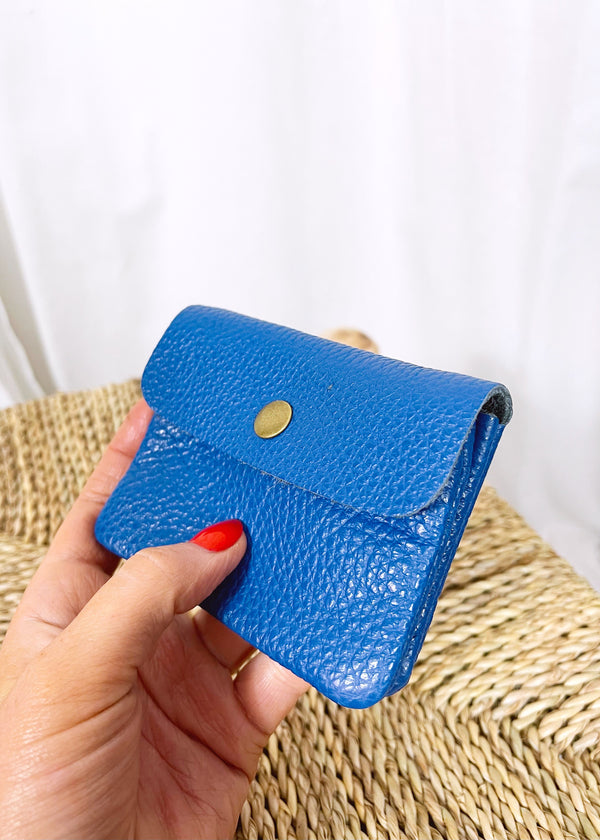 Leather coin purse - Cobalt-The Style Attic