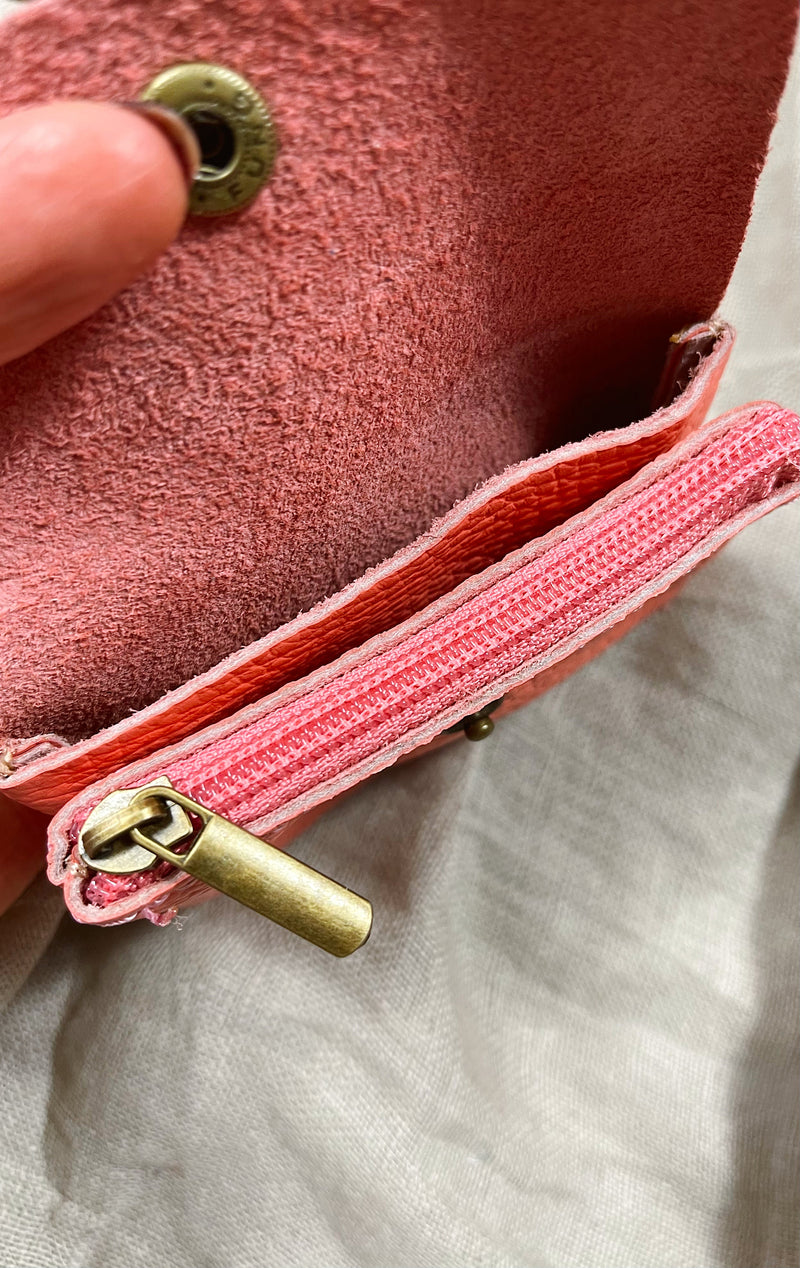 Effie Leather coin purse Coral The Style Attic