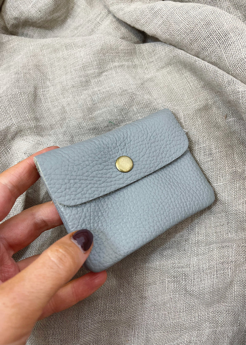 Leather coin purse - Dove grey-The Style Attic