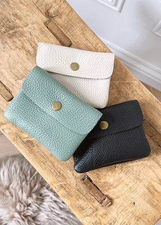 Leather coin purse - Ecru-The Style Attic