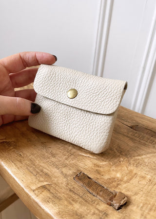 Leather coin purse - Ecru-The Style Attic