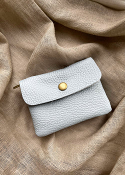 Leather coin purse - Sky blue-The Style Attic