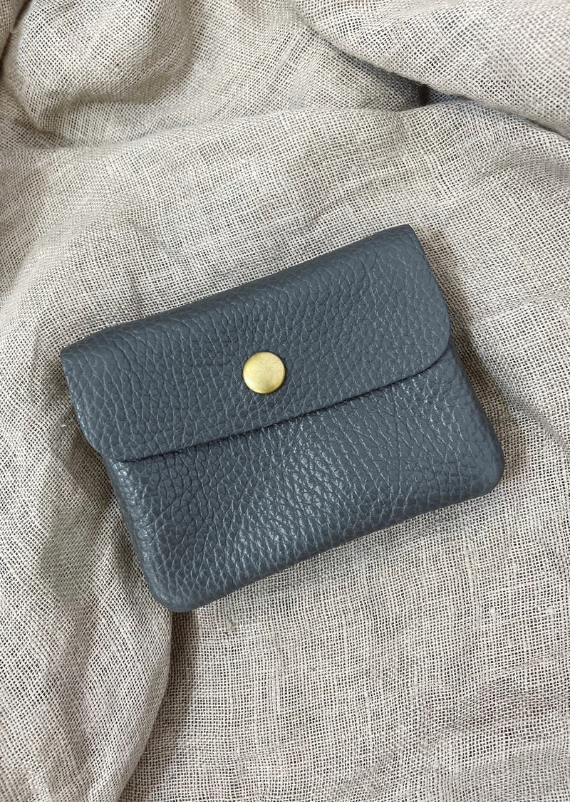 Leather coin purse - Slate-The Style Attic