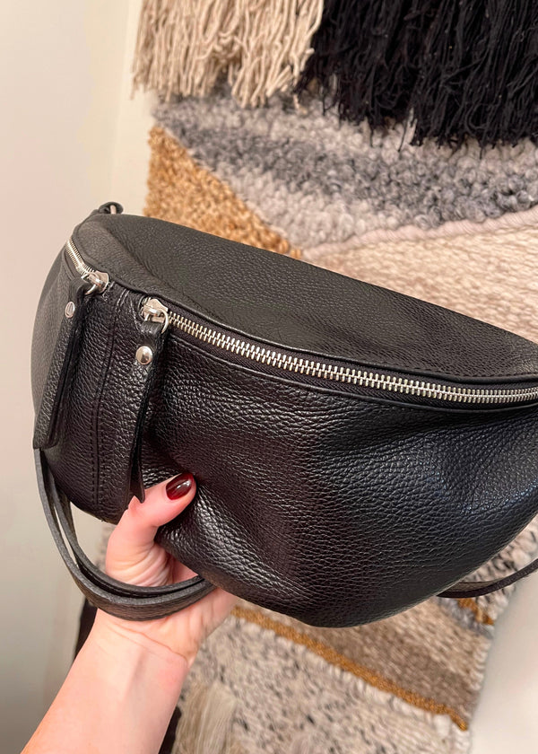 Tori leather sling bag - Black-The Style Attic