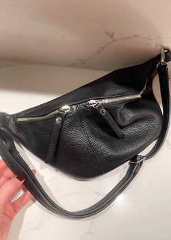 Tori leather sling bag - Black-The Style Attic