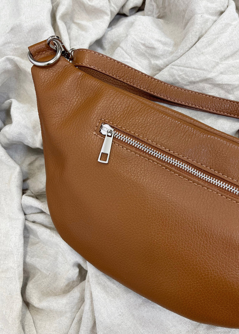 Tori leather sling bag - Tan-The Style Attic